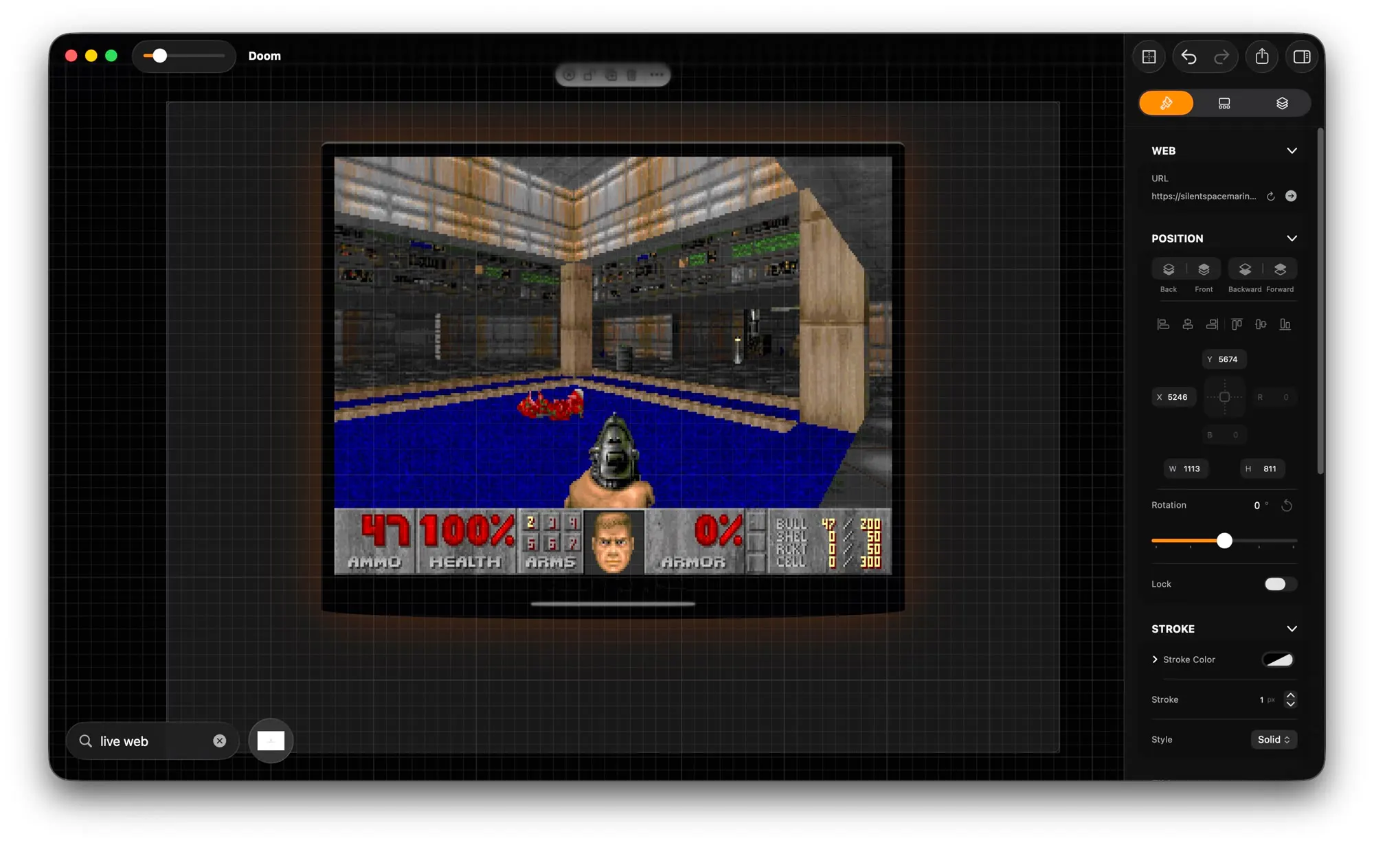 Doom running in MockApp