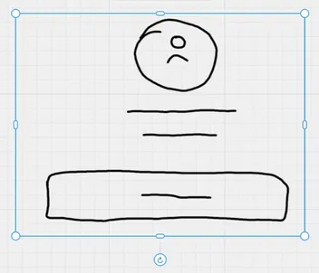 A sketch inside the container…